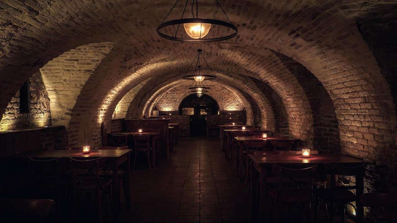 Underground vaulted cellar bar in Bloomsbury resembling Gringotts vaults