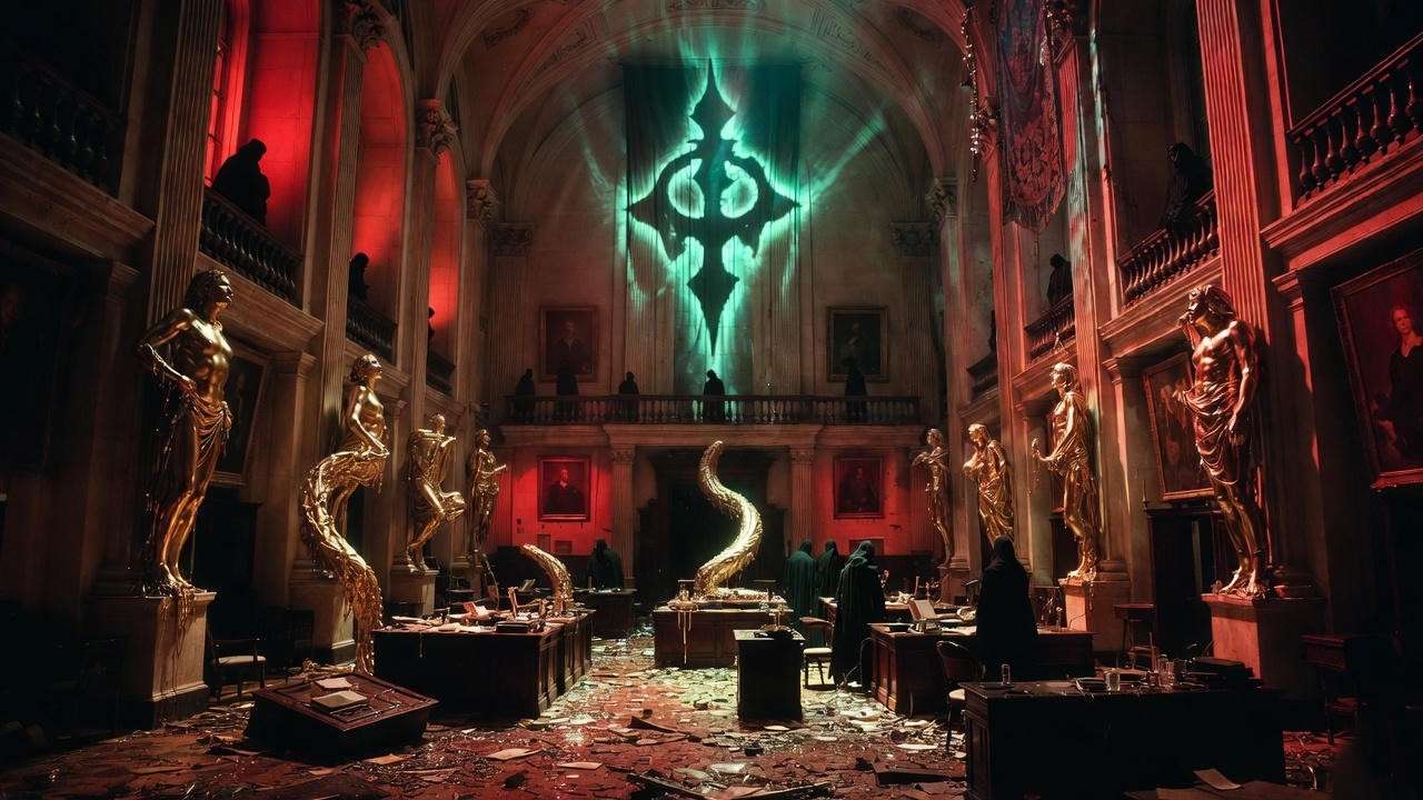 Ministry of Magic atrium conquered and marked by the Dark Mark after Voldemort and Dark Harry victory

