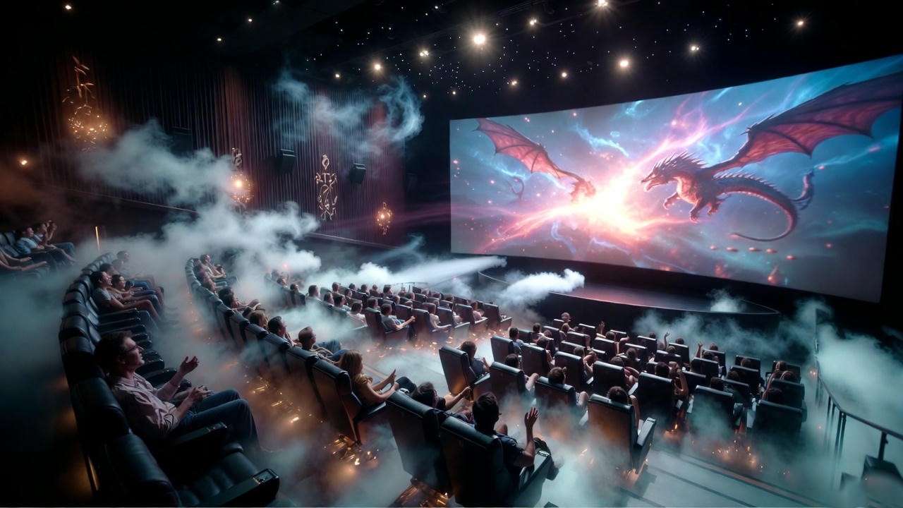 4DX theater experience with motion seats and effects during Harry Potter movie screening
