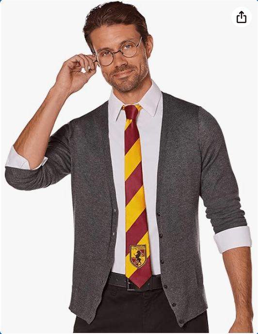 Spirit Halloween Harry Potter Adult Accessory Kit | Officially Licensed | Deluxe Glasses and Gryffindor Tie