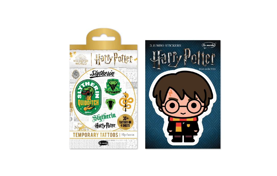 Re-marks Harry Potter Temporary Tattoos + Jumbo Stickers (Slytherin) for all ages
