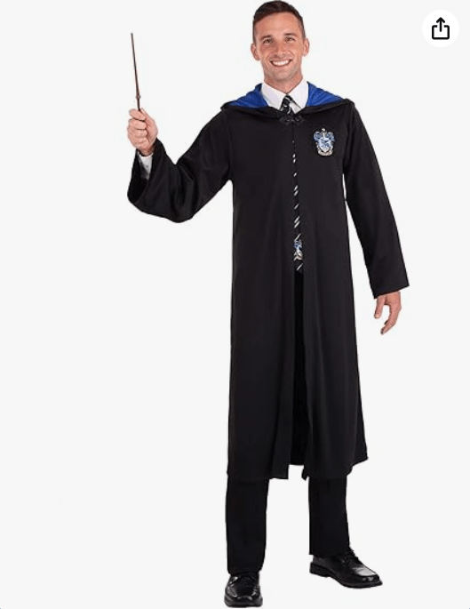 Harry Potter Ravenclaw - Adult Robe, Official Wizarding World Hogwarts Ravenclaw Costume, Cosplay Uniform
