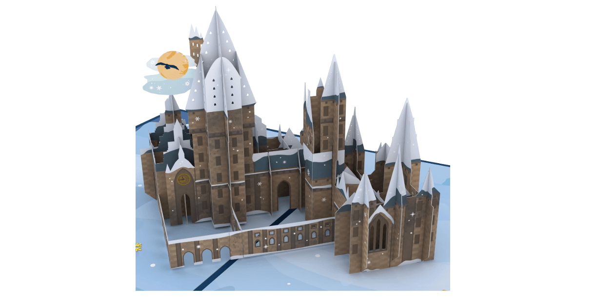 Lovepop Harry Potter Holiday Pop-Up Card Paper Flower Bouquet - 3D Christmas Greeting Cards for Boys, Girls, Men, Women - Hogwarts 5"x7" Great Hall...