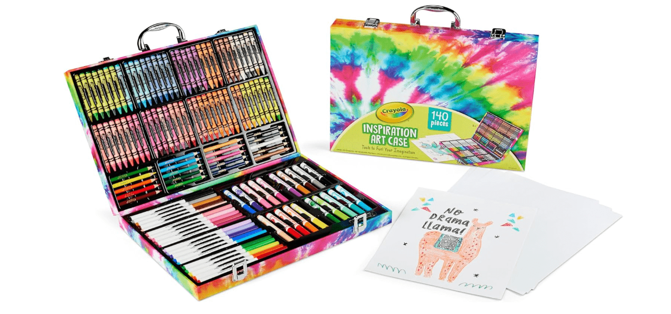 Crayola Inspiration Art Case Coloring Set - Tie-Dye (140ct), Art Supplies Set For Kids, Travel Drawing Kit, Holiday & Christmas Gift for Girls &...
