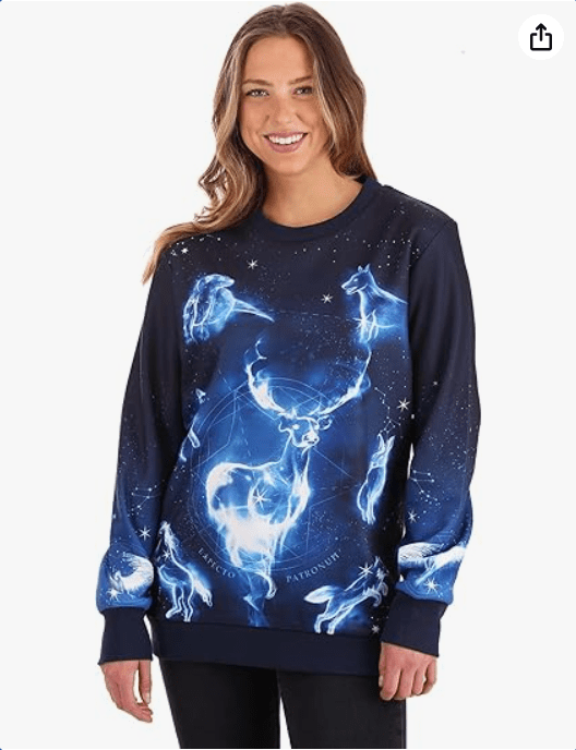 Harry Potter Patronus Animal Sweater Corporeal Spell Figures, Officially Licensed Costume for Adults