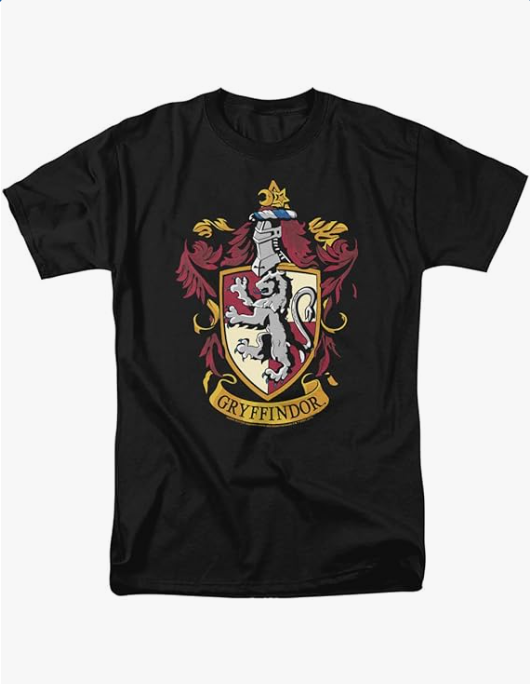 Harry Potter Gryffindor House Crest Unisex Adult T Shirt for Men and Women