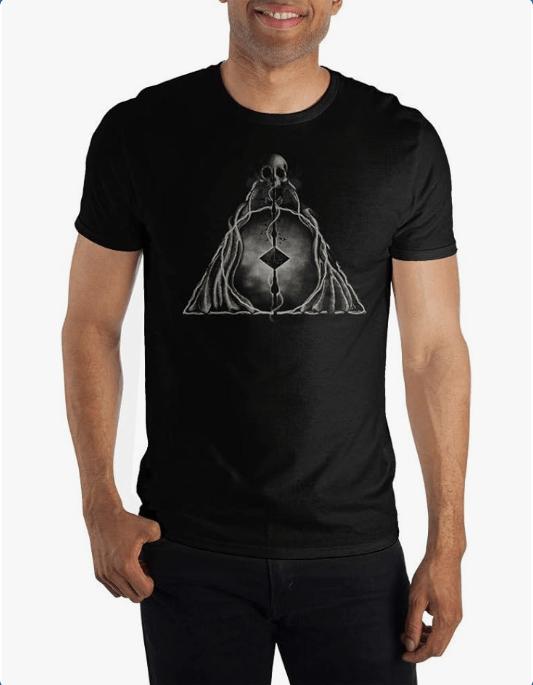 Harry Potter Deathly Hallows Graphic Men's Black Short Sleeve Tee