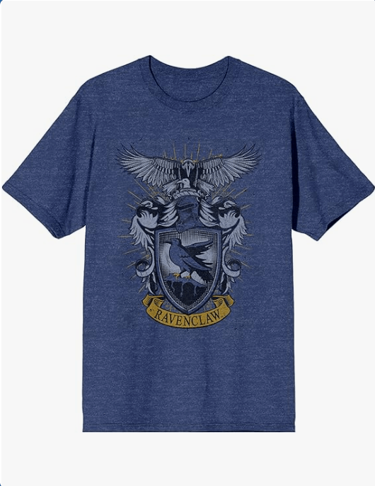 Harry Potter Hogwarts House of Ravenclaw Crest & Eagle Men's Burgundy Tee T-Shirt Shirt-XX-Large
