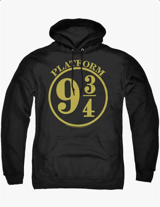 Harry Potter 9 3/4 Adult Pull Over Hoodie Black
