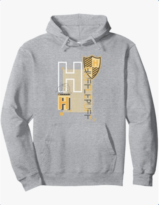 Harry Potter Hufflepuff Pattern Crest Pullover Hoodie
