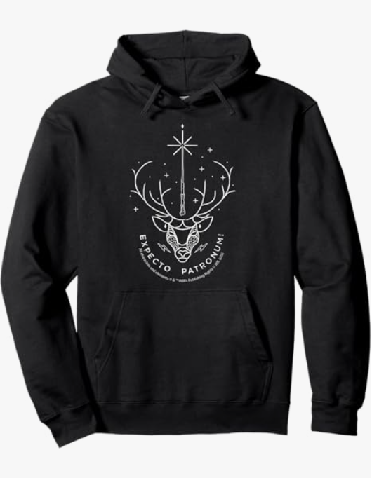 Expecto Patronum Stag Wand Magic Design Pullover Hoodie
