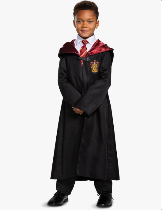 Harry Potter Robe, Official Hogwarts Wizarding World Costume Robes, Classic Kids Size Dress Up Accessory
