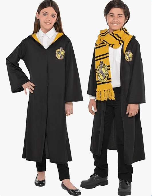SUIT YOURSELF Harry Potter Hufflepuff Robe Halloween Costume for Kids, Large/Extra Large, with Crest, Yellow-Lined Hood

