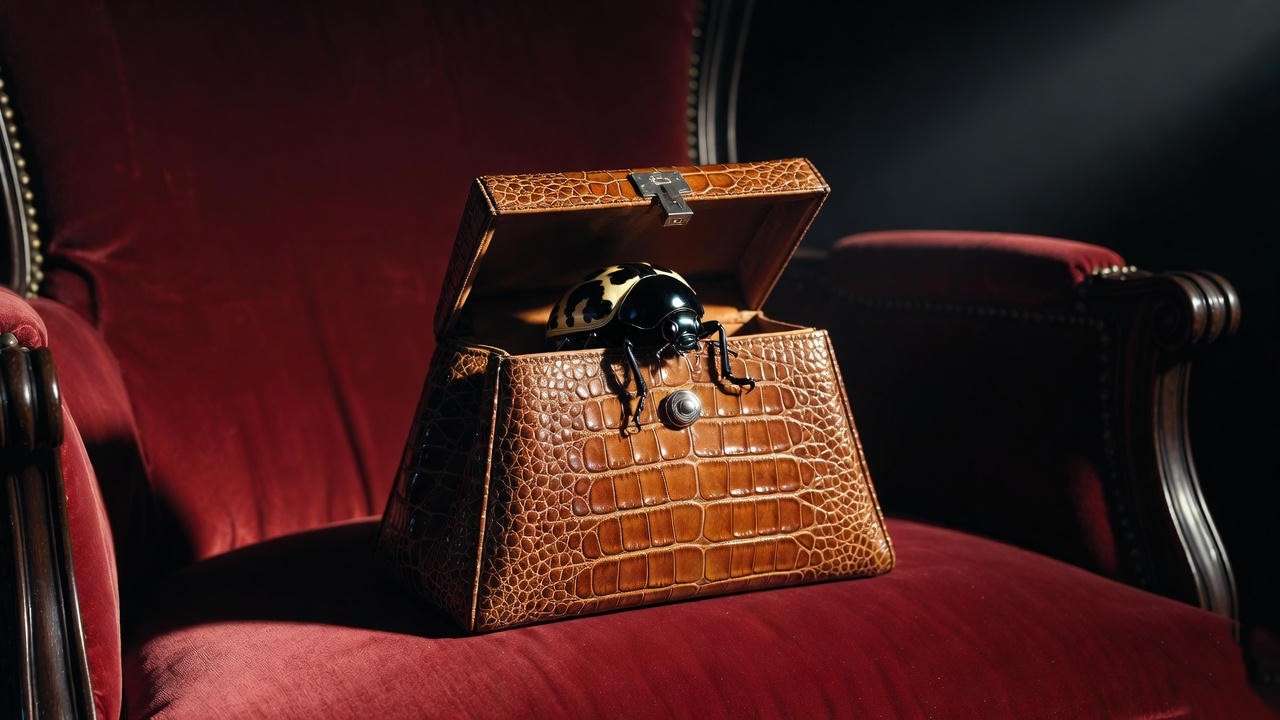 Rita Skeeter’s beetle Animagus hiding inside her signature crocodile handbag