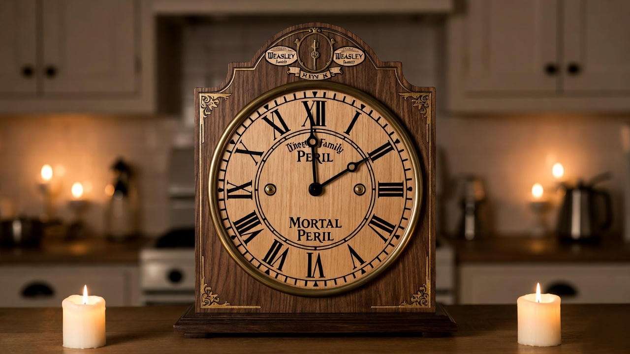 Weasley family clock hands all pointing to mortal peril

