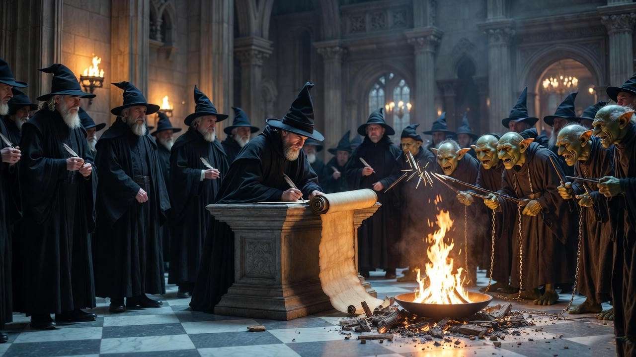 1692 Wand Ban being enforced on goblins at the Ministry of Magic