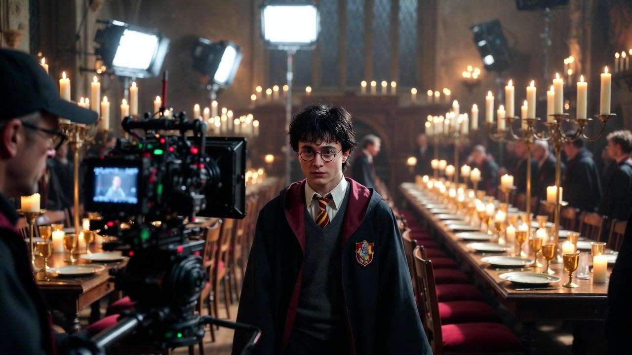  Behind-the-scenes filming of the HBO Harry Potter TV series reboot in the Great Hall set at Leavesden Studios

