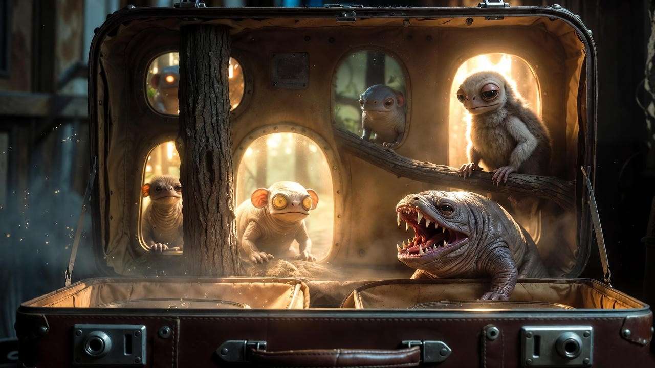 Rare obscure magical creatures inside Newt Scamander’s suitcase
