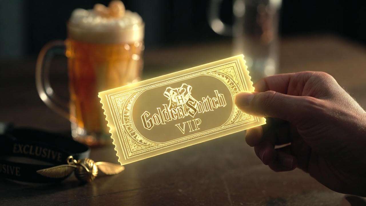 Golden Snitch VIP ticket and exclusive merchandise for Harry Potter Experience Atlanta 2025
