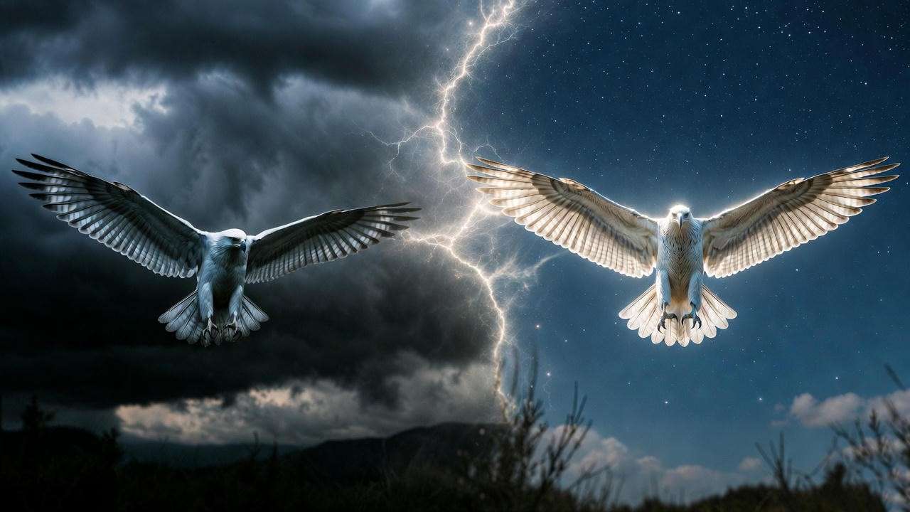Patronus transforming from hawk to rare silver falcon representing personal growth 