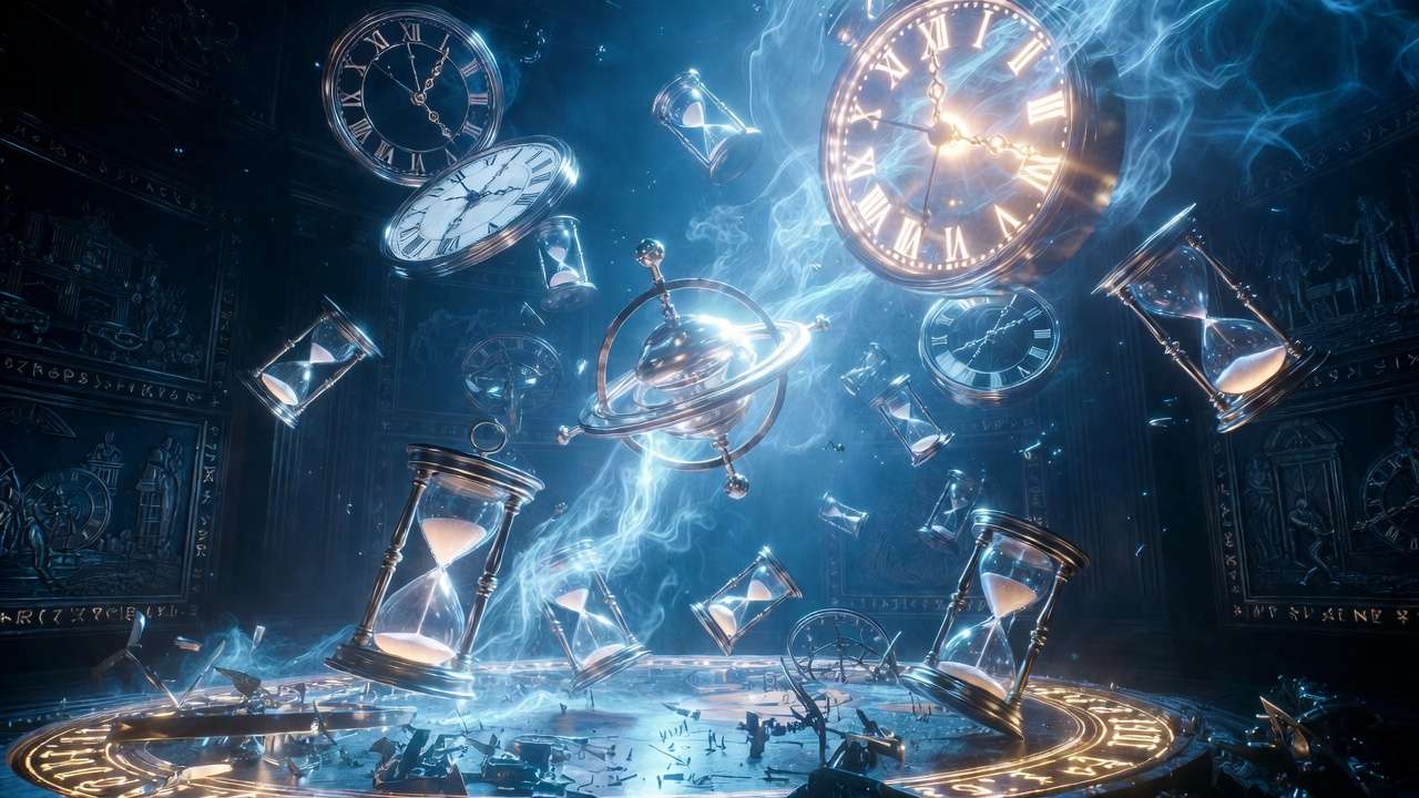 Time Room chaos with Time-Turners in the climax of Harry Potter and the Battle at the Ministry attraction