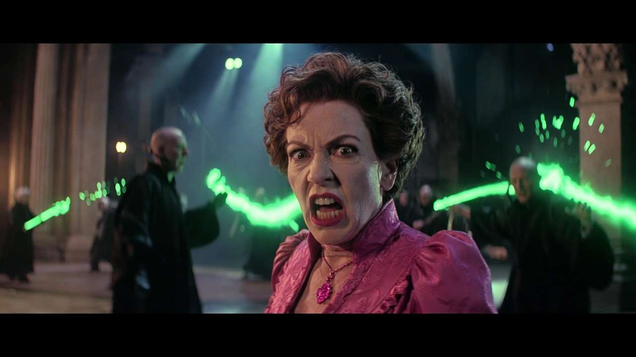 Dolores Umbridge dramatic escape during trial in Harry Potter and the Battle at the Ministry attraction