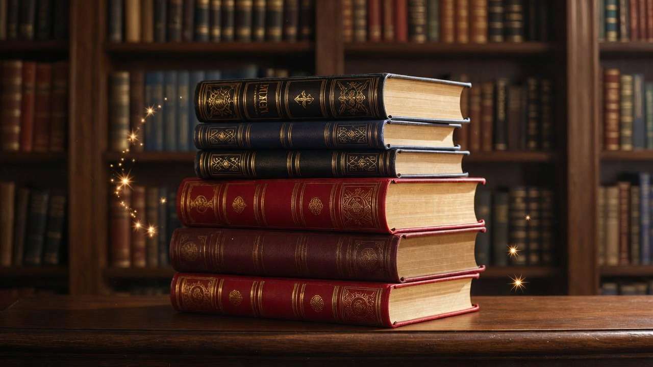 Massive Order of the Phoenix book towering over other Harry Potter volumes showing page count differences