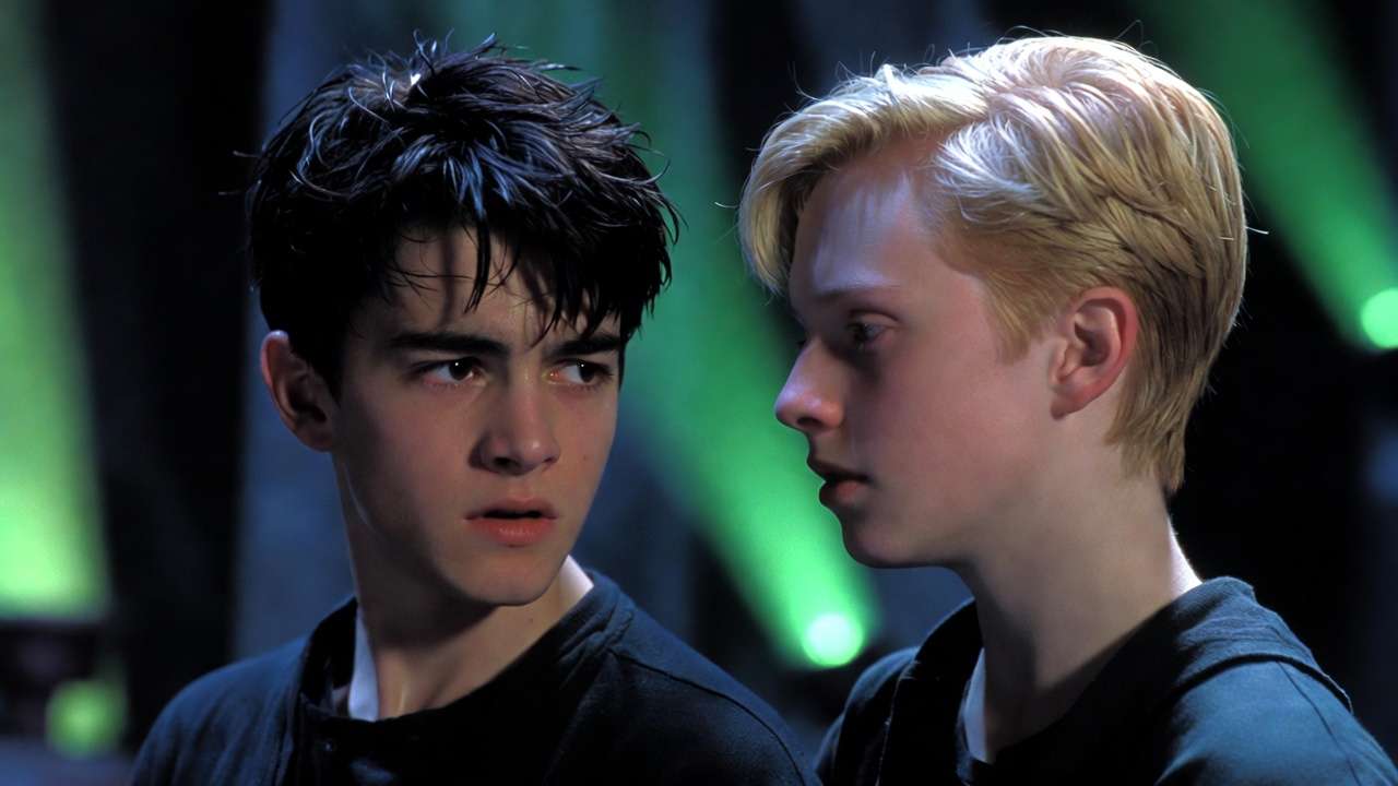 Albus Potter and Scorpius Malfoy friendship moment in Harry Potter and the Cursed Child play