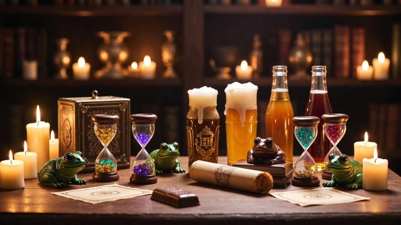 Magical Butterbeer and reward table for completing Harry Potter escape room adventure