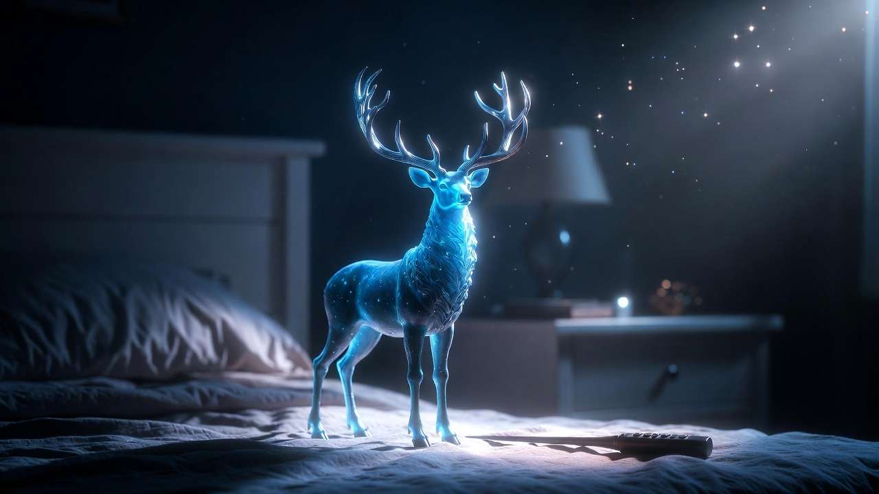 Paladone Patronus light stag figurine glowing blue with wand remote Harry Potter decor