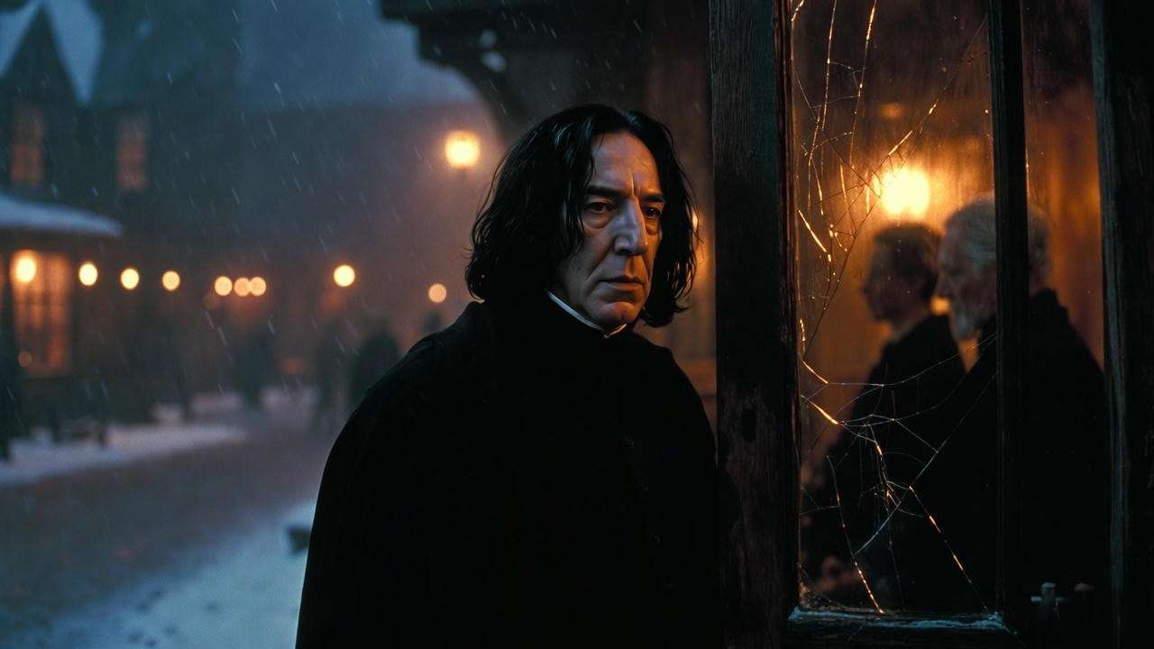 Severus Snape overhearing the prophecy at the Hog’s Head