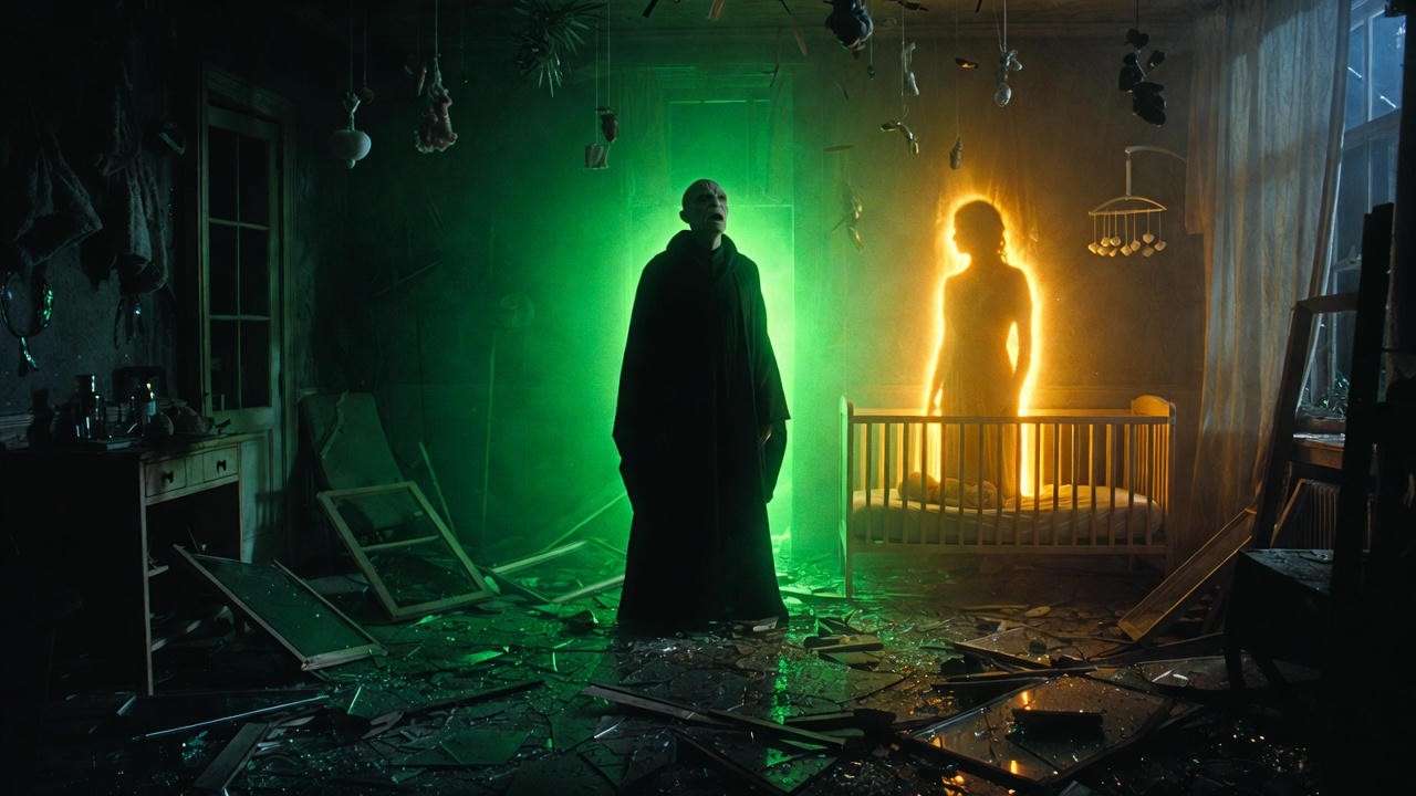 Voldemort’s Killing Curse rebounding due to Lily Potter’s sacrificial protection in Godric’s Hollow