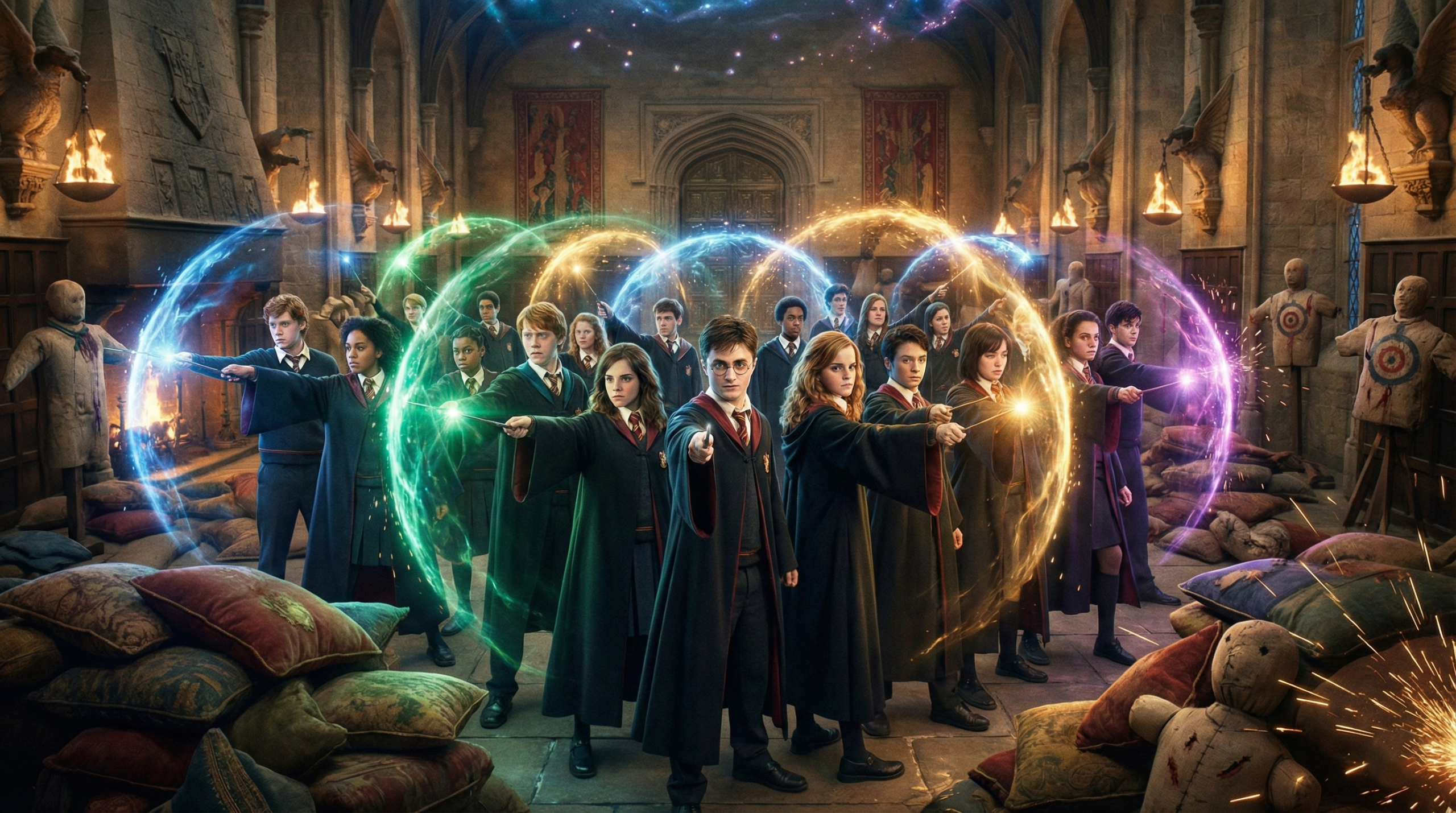 Dumbledore’s Army training scene highlighting the rewarding depth of Order of the Phoenix