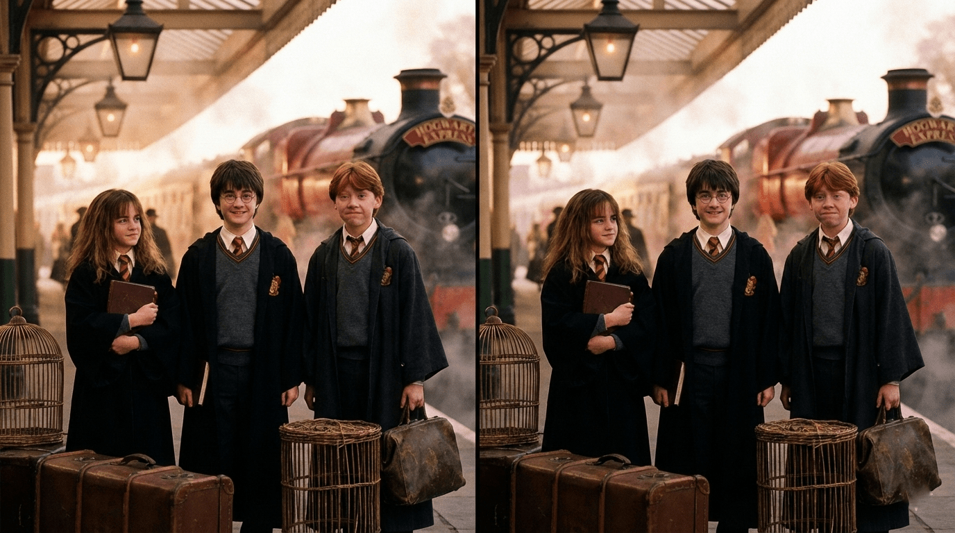 Young Daniel Radcliffe, Emma Watson, and Rupert Grint as Harry, Hermione, and Ron in 2001 Harry Potter film