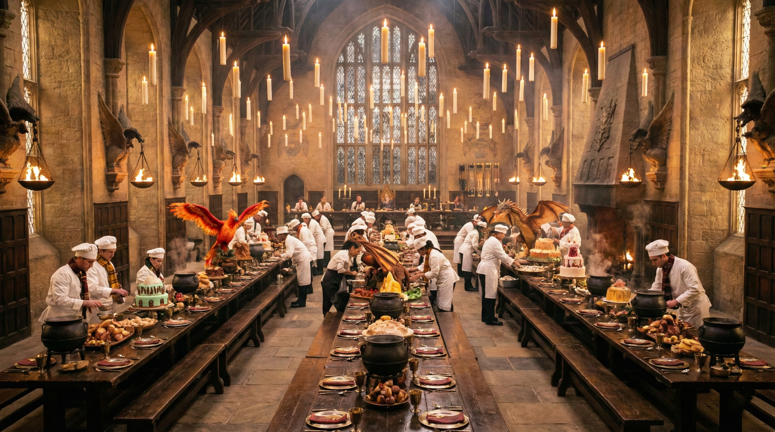 Chefs building spectacular Goblet of Fire finale showpieces in the Great Hall – Harry Potter: Wizards of Baking Season 2