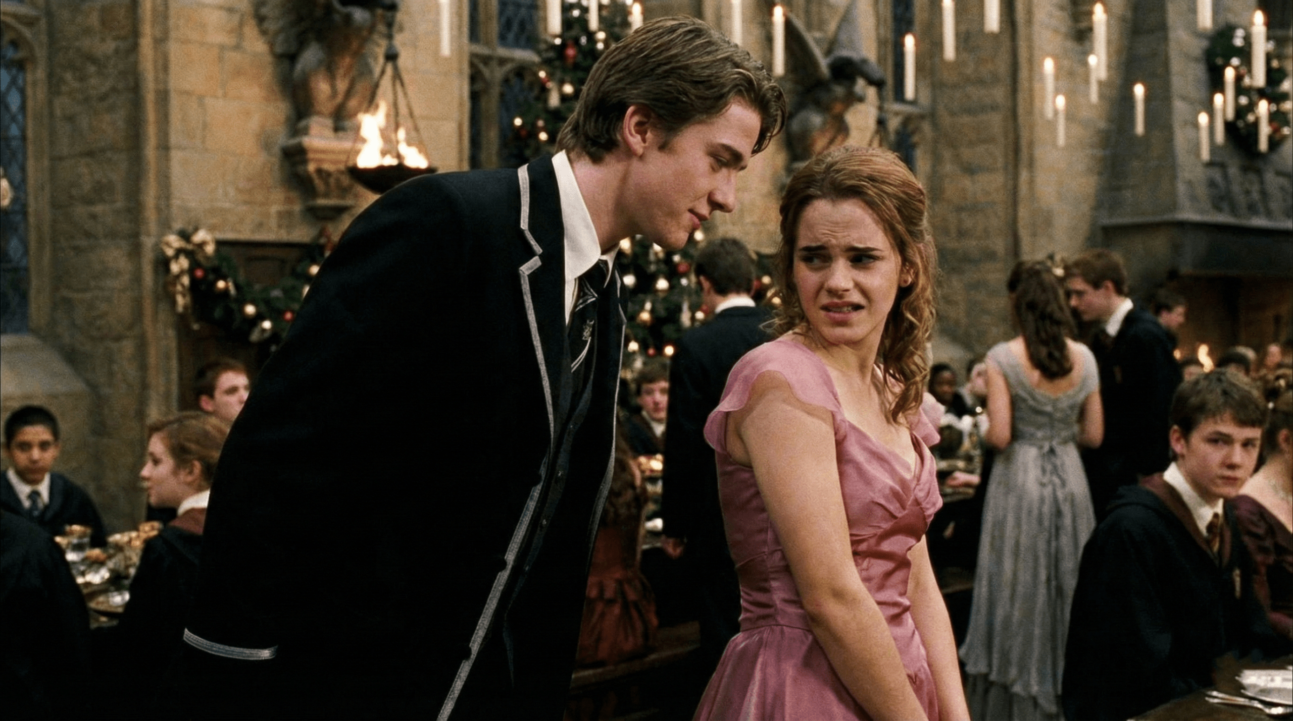 Cormac McLaggen awkward date scene with Hermione at Slughorn's Christmas party