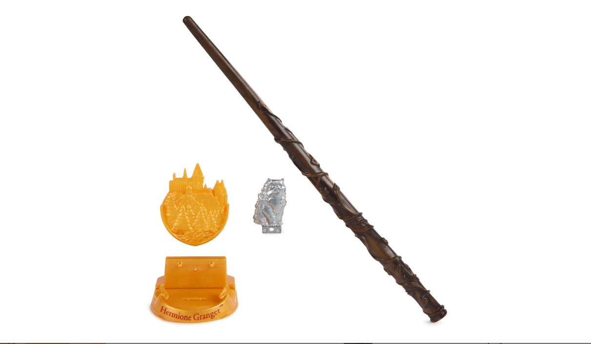 Wizarding World Harry Potter, 12-inch Magical Collector Hermione Granger Wand with Stand & Die-cast Icon, Magical Creatures, Fun Gifts & Stocking...