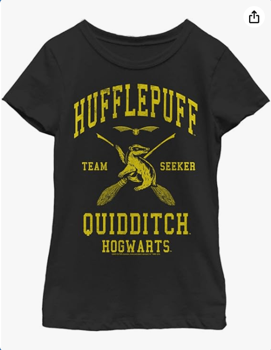 Warner Bros. Girls Harry Potter Hufflepuff Quidditch Seeker Girl's Solid Crew Tee