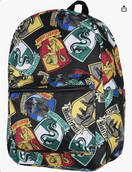 Harry Potter Backpack Hogwarts Houses Crest All Over Print Laptop Travel Backpack