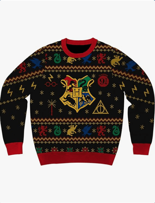 Harry Potter Hogwarts Houses Holiday Christmas Sweater Licensed
