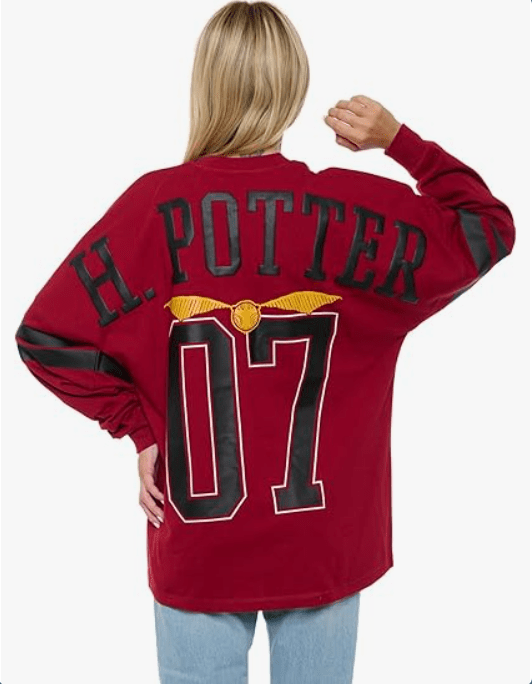 Harry Potter Jersey Womens Oversized Quidditch Drop Shoulder Long Sleeve
