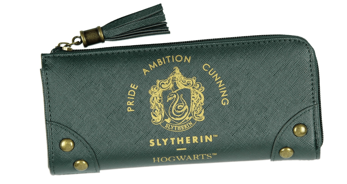 Bioworld Harry Potter Wallet Designer Hogwarts Slytherin House Zipper Clutch Faux Leather Wallet For Women