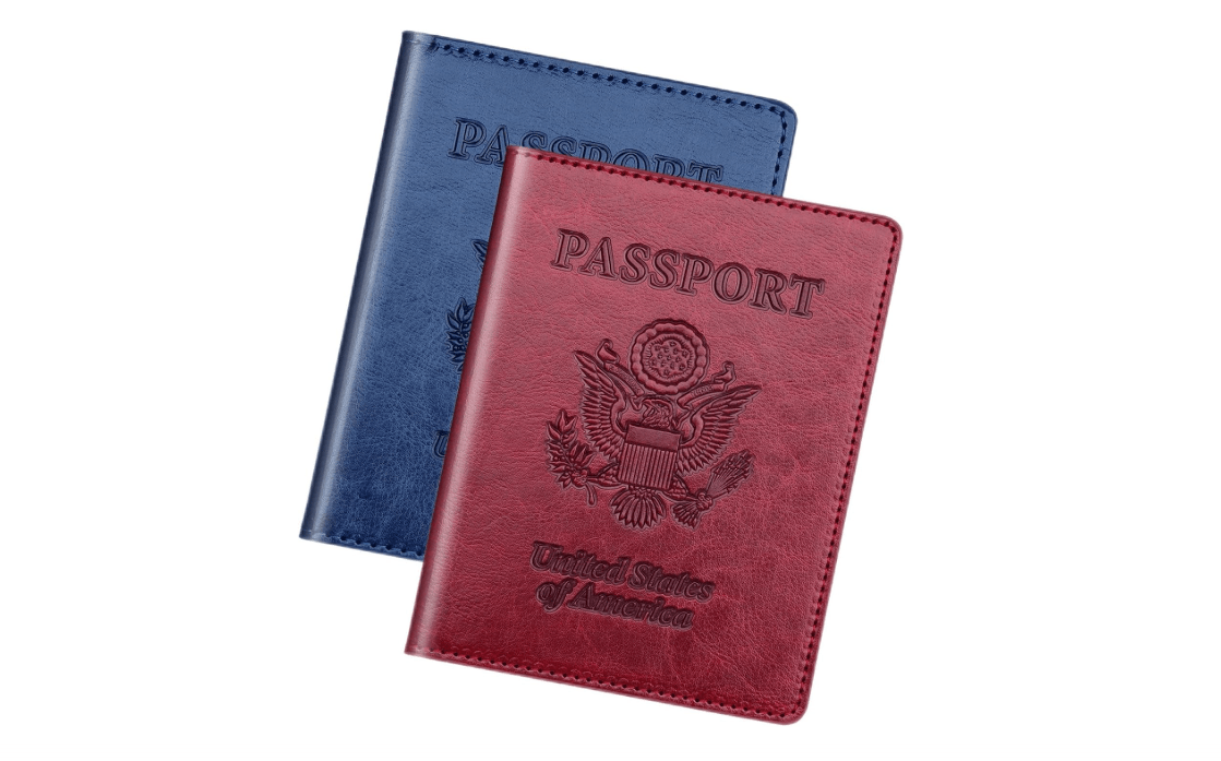 Herain Passport Holder 2Pcs, Passport Cover Wallet Case for Women Men Family, Passports Book Holders Travel Must Haves Cruise Ship Essentials (Dark Blue...