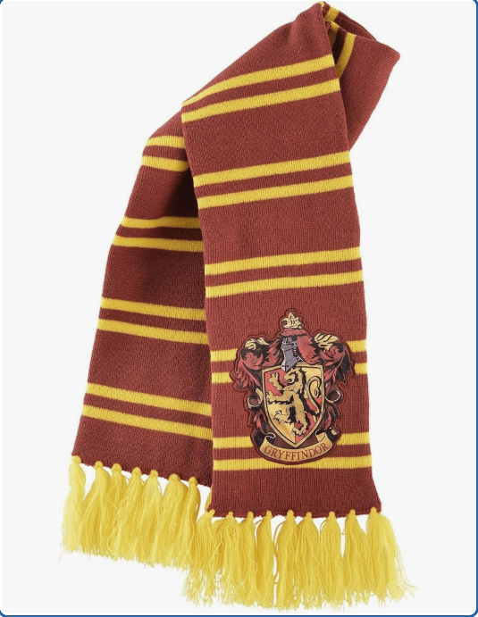 SUIT YOURSELF Gryffindor Scarf Halloween Costume Accessory, Harry Potter, 6 1/2" W x 50" L, with Crest, Tassel Hem