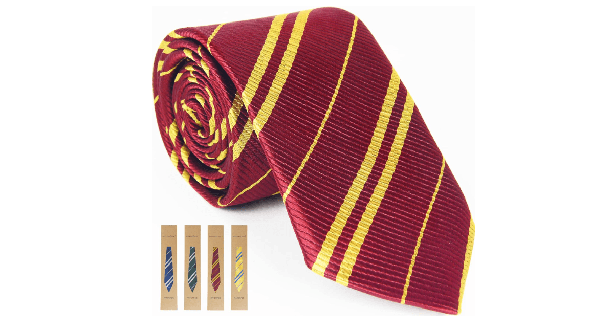 MISS FANTASY Cosplay Tie for Halloween Party, Unisex Adult & Kids Necktie Costume Accessory (Red and Gold)
