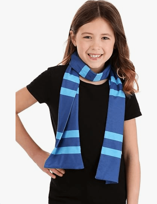 Harry Potter Ravenclaw Printed Scarf - Polyester Jersey Knit Fabric with Stripes, Officially Licensed
