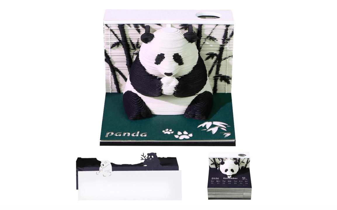 Time Piece Calendar 2026, 3D Time Piece Calendar 2026, DIY Tear Away 3D Artsy Pads, 3D Memo Pad Paper Carving Art for Desktop Decor
