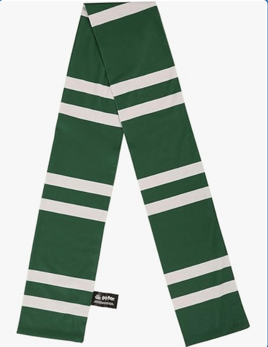 Harry Potter Slytherin Printed Scarf - Striped Jersey Knit, Officially Licensed
