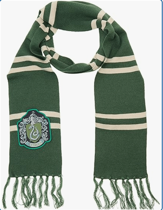 Harry Potter Slytherin Patch Knit Scarf, OSFM, Green
