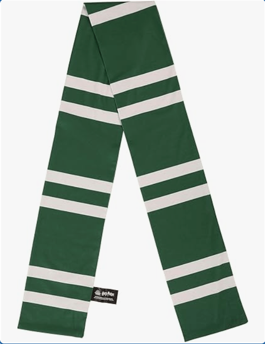 Harry Potter Slytherin Printed Scarf - Striped Jersey Knit, Officially Licensed 